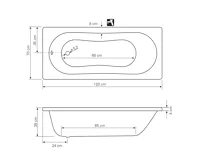 AQUALINE JIZERA vana 120x70x39cm, bílá (5)