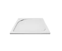 Čtvercová sprchová vanička s oblým krytem sif., 90x90x3 cm, vč. sifonu, bez nožiček, litý mramor