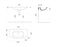 GSI PURA keramické umyvadlo Slim oblé 102x52cm, broušená spodní hrana, 3 otvory, bílá ExtraGlaze (3)