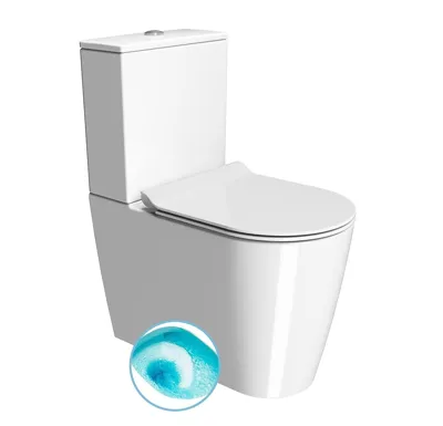GSI KUBE X WC kombi, Swirlflush, spodní/zadní odpad, bílá ExtraGlaze