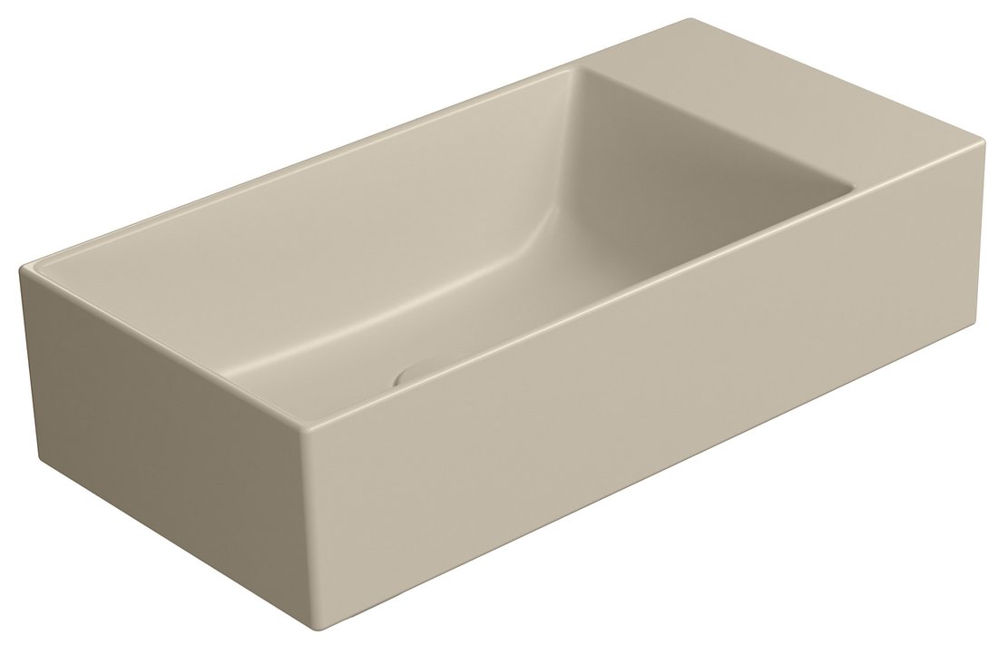 Gsi kube x keramické umývátko 50x25cm, bez otvoru, pravé/levé, creta mat