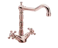 SAPHO ANTEA stojánková dřezová baterie s retro hubicí, růžové zlato