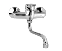Dřezová nástěnná baterie, Sonáta, 150 mm, s ramínkem trubkovým ø 18 mm - 200 mm, chrom Dřezová nástěnná baterie, Sonáta, 150 mm, s ramínkem trubkovým ø 18 mm - 200 mm, chrom