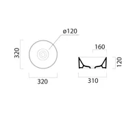 GSI KUBE X keramické umývátko na desku, průměr 32cm, agave mat (5)