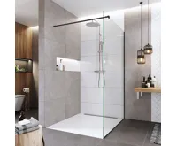 Sprchová stěna WALK IN, Novea, 110 x 200 cm, black ALU, sklo Čiré