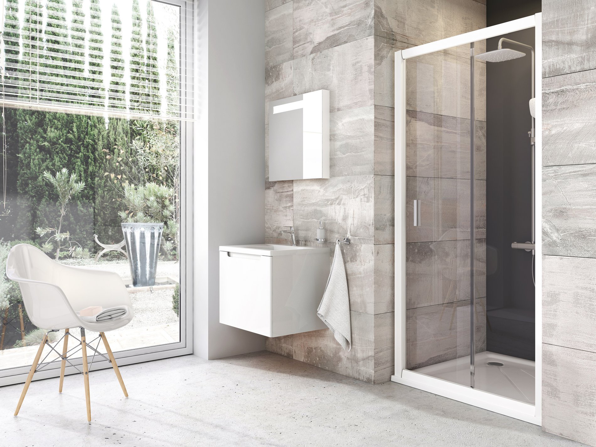 Ravak sprchové dveře blix bldp2-100 bílá+transparent