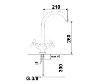 SAPHO AXIA stojánková dřezová baterie, chrom (2)