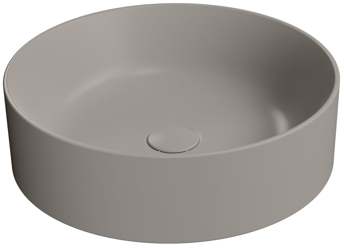 Gsi kube x keramické umyvadlo na desku, průměr 45cm, tortora mat
