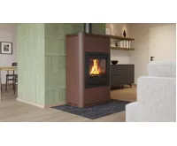HS Flamingo Krbová kamna AQUAFLAM ® 25 s výměníkem - hnědá - sametová, automatická regulace (18)