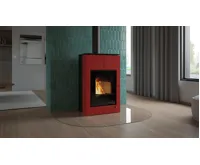 HS Flamingo Krbová kamna AQUAFLAM VARIO ® SAPORO 11kW červená (teplovzdušná verze) (19)