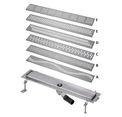 SANELA Nerezový koupelnový žlábek do prostoru, délka 1150 mm