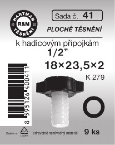Hartman sada č.  41: sada - pryž.těs.hadic.sp. 1/2"- 18x23.5x2 - 9x4441
