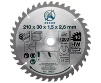 BGS Kotouč pilový ze slinutého karbidu, O 210 x 30 x 2,6 mm, 40 zubů