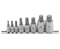 BGS Hlavice zástrčné 1/4&quot;+3/8&quot;+1/2&quot; XZN profil M4 - M16, 8 dílů
