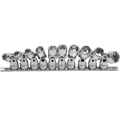 BGS Hlavice zástrčné 3/8" kloubové, 10-19mm, 6-ti hranné