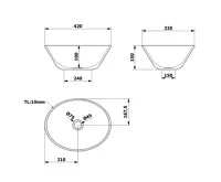 AQUALINE Keramické umyvadlo na desku, 42x34cm, bílá (7)