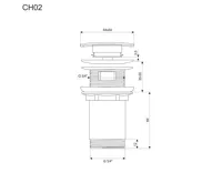 Výpusť uzavírací CLIC-CLAC, celokovová s přepadem, pochrom. mosaz, ø 5/4", hranatá (1)