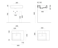 GSI KUBE X keramické umyvadlo 60x47cm, s odkládací plochou vpravo, bez otvoru, bílá ExtraGlaze (4)