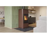 HS Flamingo Krbová kamna AQUAFLAM ® 7 s výměníkem - hnědá - sametová, automatická regulace (34)
