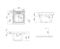 AQUALINE Výlevka na skříňku 45x50cm, plast bílá (9)