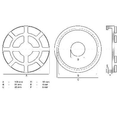 BGS Gumový talíř, pro zvedací plošiny, O 100 mm