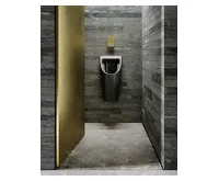 GSI COMMUNITY urinál se zakrytým přívodem vody, Rimless, 31x65cm, černá mat (1)