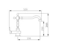 SAPHO KIRKÉ stojánková dřezová baterie, bronz (2)