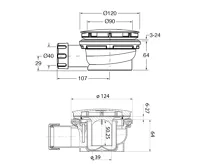 GSI Vaničkový sifon, průměr 90mm, DN40, nízký, krytka chrom (2)