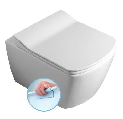 CREAVIT GLANC závěsná WC mísa, Rimless, 37x51,5cm, bílá