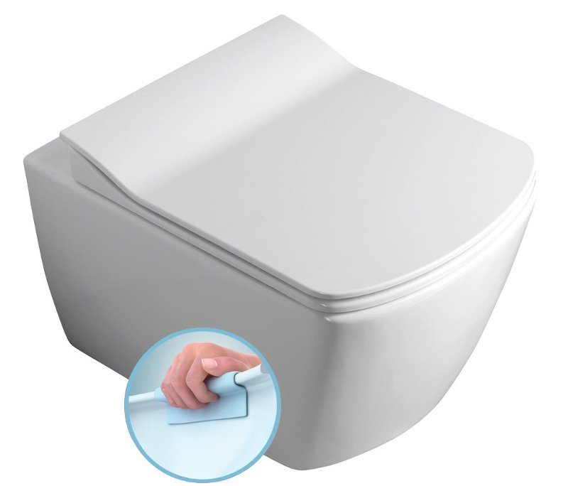 CREAVIT GLANC závěsná WC mísa, Rimless, 37x51,5cm, bílá