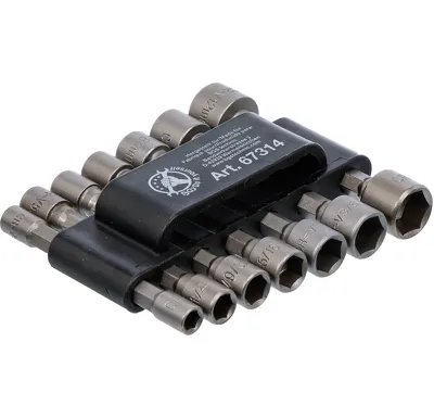 BGS Sada nástrčných hlavic, pohon vnější šestihran 6,3 mm (1/4"), metrická + palcové, 14díl