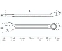 BGS Klíč očkoplochý 41 mm, 15° vyhnutý, DIN 3113A ,chrom vanadium (3)