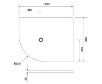 POLYSAN FLEXIA vanička z litého mramoru čtvrtkruh, s možností úpravy rozměru, 120x80cm, R550, pravá (2)