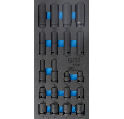 BGS Modul - hlavice úderové 10 - 24 mm, s pojistkou,  20 dílů