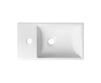 SAPHO MINOS keramické umývátko, 45x26cm, baterie vlevo, bílá (1)