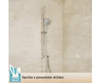 Sprchová souprava, třípolohová sprcha, šedostříbrná hadice, horní držák sprchy (5)