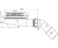 ALCAPLAST Sifon vaničkový, snížený, pro otvor 90 mm, DN 50, plast, chrom-lesk A491CR (1)