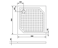 GELCO ANETA90 sprchová vanička z litého mramoru, čtverec 90x90cm, bílá (6)