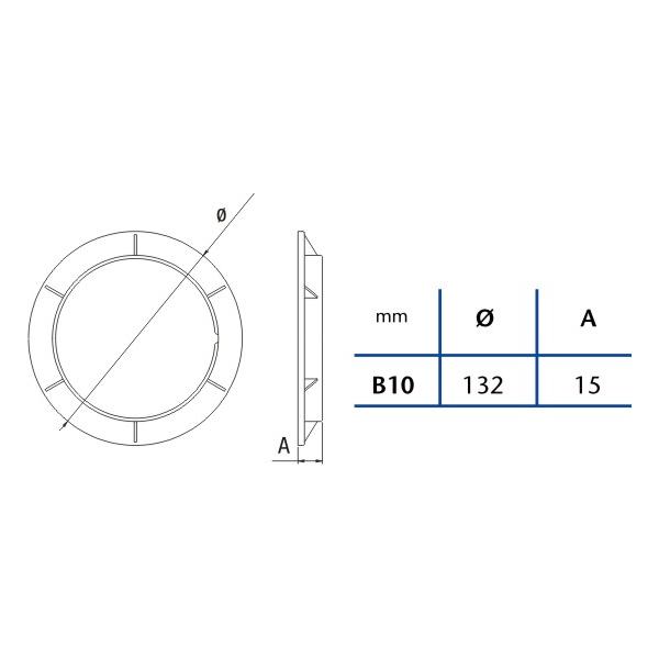 CATA Upevňovací kroužek s vnitřním závitem pro ventilátor CATA B-10