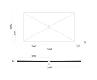 GSI Keramická sprchová vanička, obdélník 200x100x2cm, cenere mat (2)