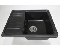 GRANISIL BAIRO 565.5 Granitový dřez s odkapem, černý (9)