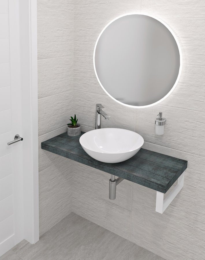 Sapho avice deska pod umyvadlo 230x36cm, tl.5cm, aquamarine