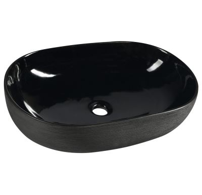 SAPHO PRIORI keramické umyvadlo na desku, 58x40 cm, černá