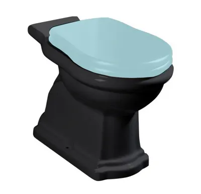 KERASAN RETRO WC kombi mísa 38,5x72cm, spodní odpad, černá mat