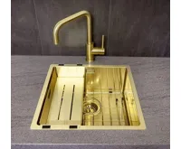 Nerezový dřez REGINOX SET MIAMI 500 GOLD + Baterie CRYSTAL + příslušenství, zlatá (9)