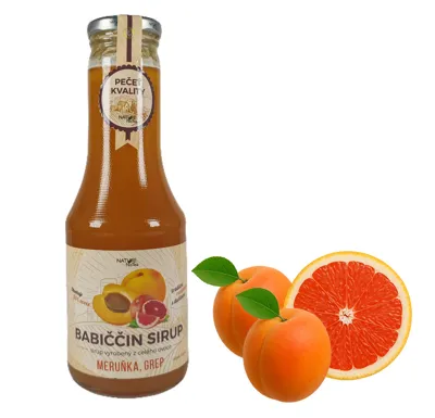 Nature NoTea s.r.o. Babiččin sirup - Meruňka & Grep 0.5l
