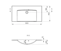SAPHO MARIA umyvadlo, litý mramor, 90x46cm, bez otvoru, bílá (2)