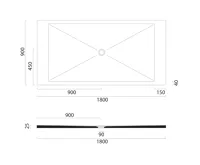 GSI Keramická sprchová vanička, obdélník 180x90x2cm, creta mat (2)