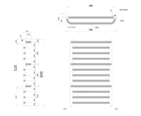 SAPHO MANISA otopné těleso 500x800mm, se třemi madly pro ručník, chrom (4)