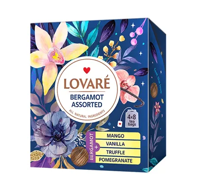 Kolekce čajů Lovaré Bergamot Assorted (32 sáčků)